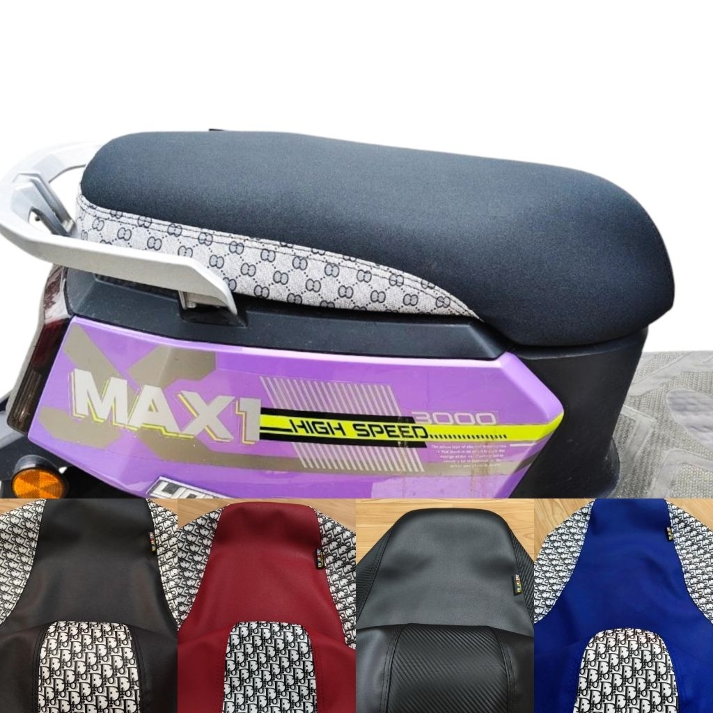 หนังหุ้มเบาะรถไฟฟ้า skg lion z2 สำหรับเบาะเดิมหนัง เรดเดอร์ดำตัดลายแฟชั่นงานไม่ไช่ยางยืดครับ