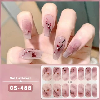 Q132-CS470 สติกเกอร์ตกแต่งเล็บซีรีส์ CS จำนวน 14 ชิ้น กันน้ำ ติดทนนาน ปราศจากมลภาวะ ตกแต่งเล็บ DIY ได้