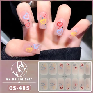 Q132-CS470 สติกเกอร์ตกแต่งเล็บซีรีส์ CS จำนวน 14 ชิ้น กันน้ำ ติดทนนาน ปราศจากมลภาวะ ตกแต่งเล็บ DIY ได้