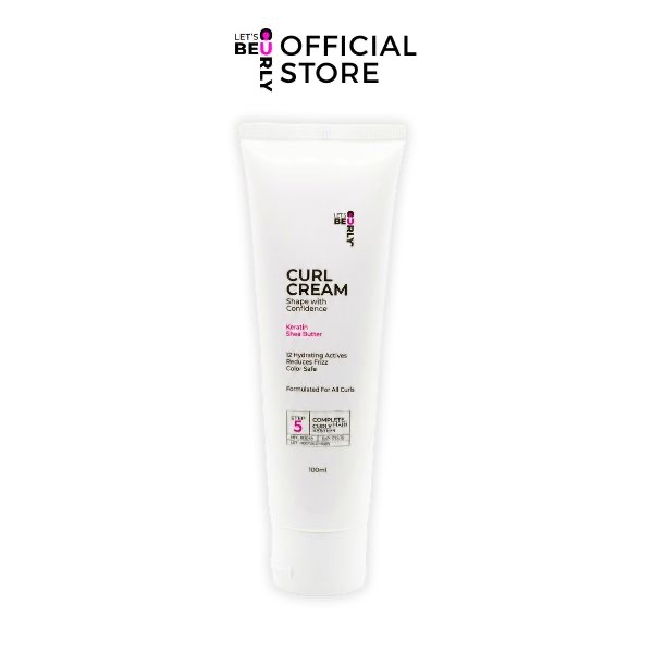 Let's Be Curly Curls Cream 100ml ครีมจับลอนผมหยิก  ครีมจับลอนผมดัดเคราติน ลอนเด้งทั้งวัน ไม่เหนียว ไม่แข็ง 100 ML.