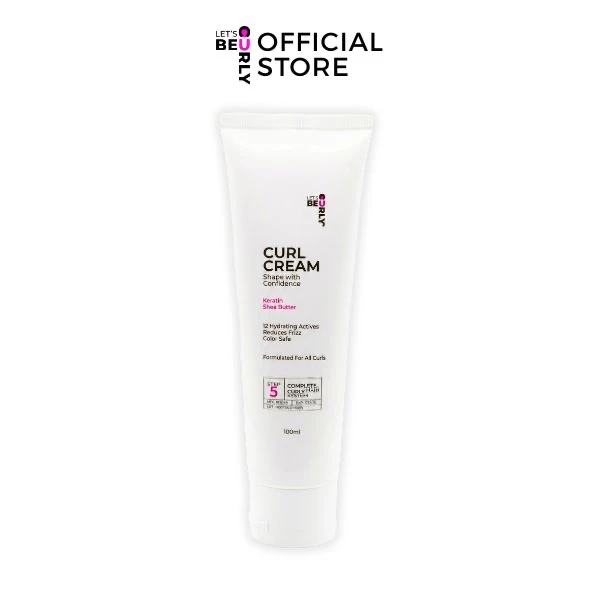 Let's Be Curly Curls Cream 100ml ครีมจับลอนผมหยิก ครีมจับลอนผมดัดเคราติน ลอนเด้งทั้งวัน ไม่เหนียว ไม่แข็ง 100 ML.