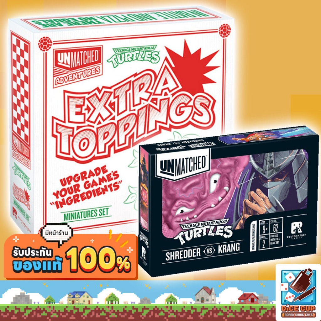 [ของแท้] Unmatched Adventures TMNT (Extra Toppings Minis Pack & Shredder & Krang Villains Deck) Boar