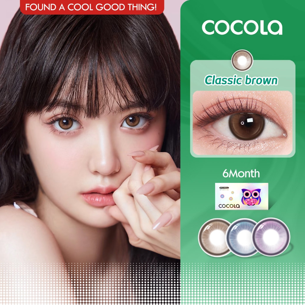 【จัดส่งจากประเทศไทย】คอนแทคเลนส์สีสัน Walnut Brown+Royal Blue+purple🌷 6เดือน ใส่สวยทุกโอกาส 👁️COCOLA,HC1198-4