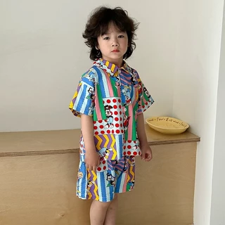 MC202 ชุดเซ็ตพี่น้องสุดน่ารัก ลายแฟนซี ใส่เที่ยวถ่ายรูปปัง สีรุ้งสดใส สไตล์เกาหลี