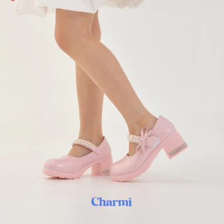 VIDA - CHARMI รองเท้าส้นสูงเด็กผู้หญิงสายคาดประดับมุกตกแต่งโบว์ ไซซ์ 31-36