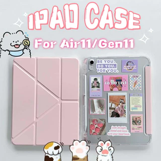 เคสไอแพด สำหรับ iPad Pro11 Air4/5/6/7/8 gen11(A16)10.9 Caseฝาครอบอะคริลิคใส พับได้ มุมปรับได้หลายแบบ