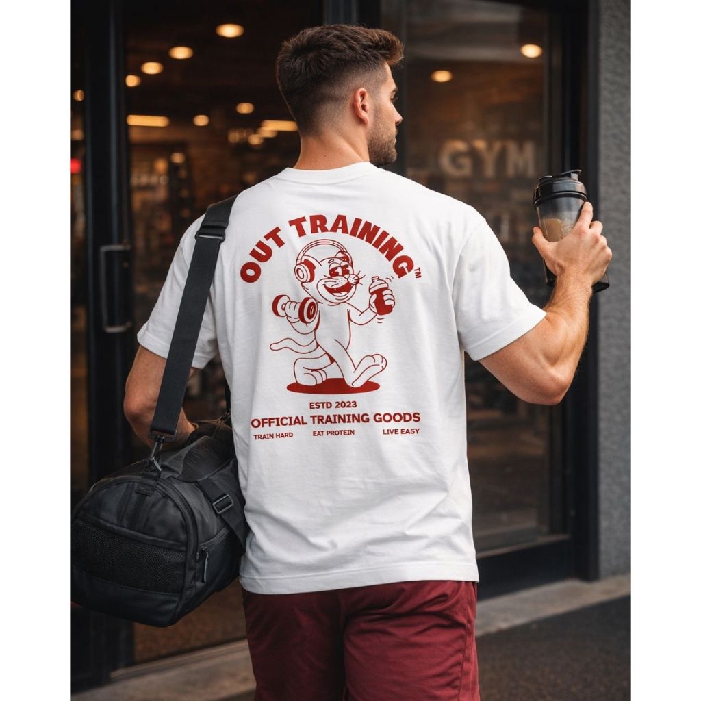 Out Training | White | Cotton + Spandex ผ้าคุณภาพพรีเมี่ยม นุ่ม เด้ง