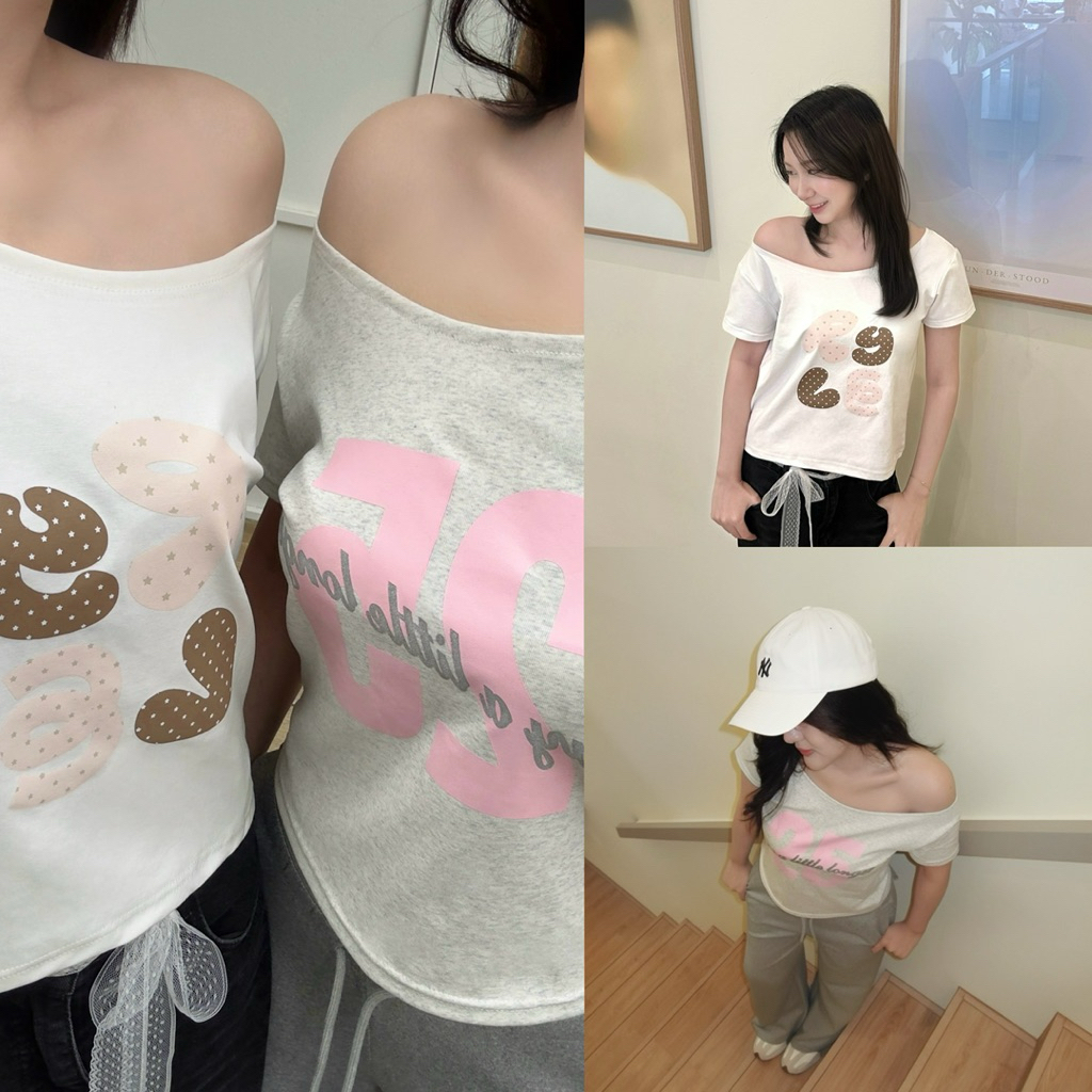 เสื้อปาดไหล่ คอตตอน ผ้ายืด ผ้านิ่ม ใส่สบาย  | Soft Off Shoulder Top – Ryle Studio