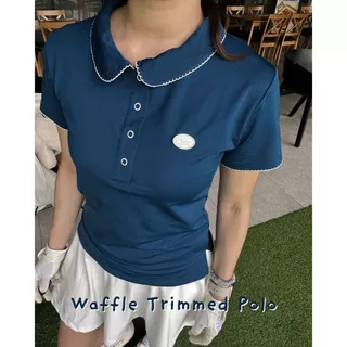 Muuv & Gruuv Waffle Trimmed Polo เสื้อโปโลคอบัว ระบายอากาศดี ด้ายถักรอบตัว