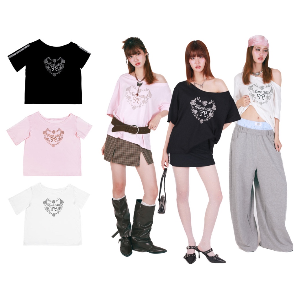kome.offi เสื้อยืดปาดไหล่ รุ่น Komé cults t-shirt