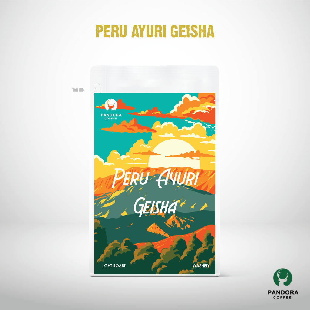 เมล็ดกาแฟเกอิชา Peru Ayuri Geisha คั่วอ่อน Light Roast Pandora Coffee