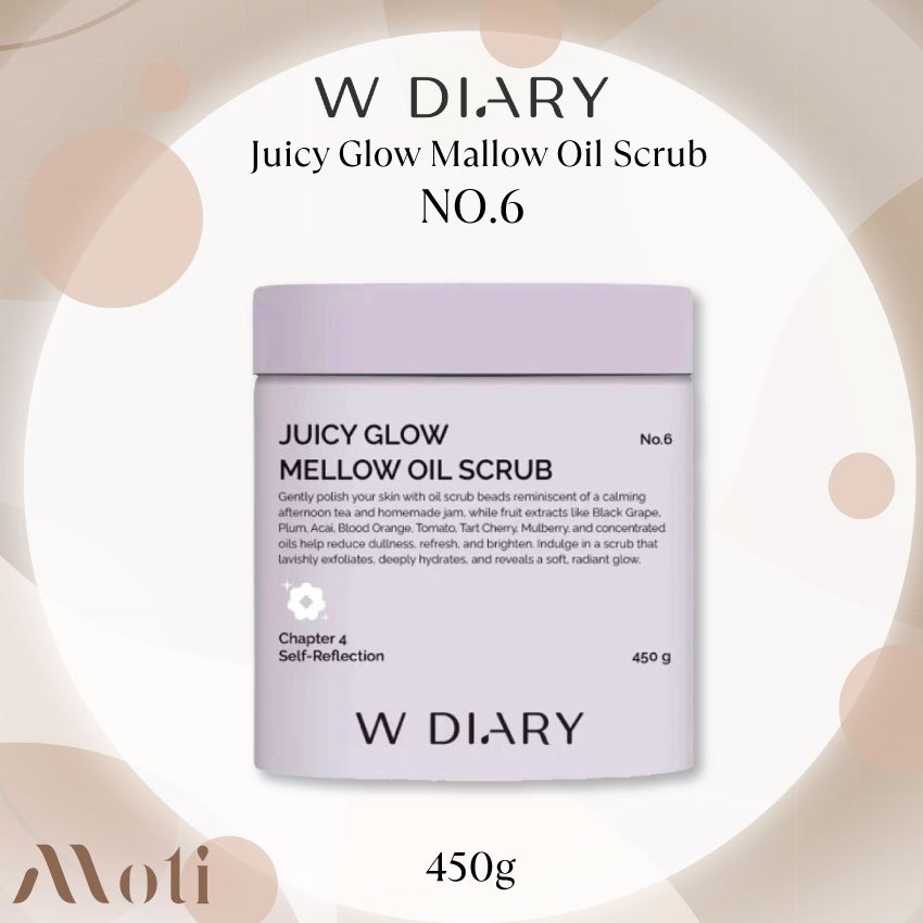 W Diary No.6 Juicy Glow Mallow Oil Scrub  450g.