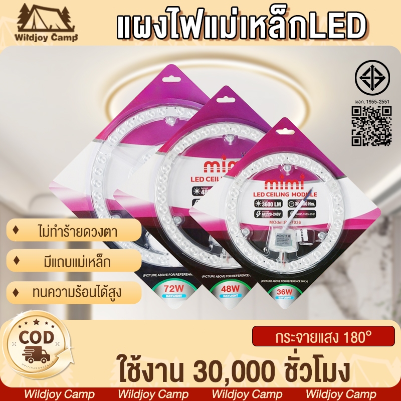 แผงไฟแม่เหล็ก แผ่นชิป แผ่นชิพ แผงไฟ ไฟเพดานLED โคมไฟเพดาน ขนาด 36W/48W/72W แผงไฟพดาน LED กลม