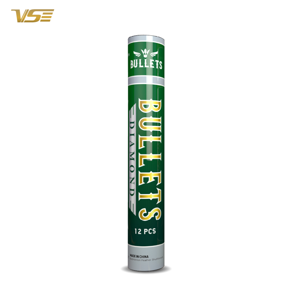 VS ลูกแบดมินตัน ขนห่าน Bullets Diamond พุ่งดี ทนทาน (12 ลูก)