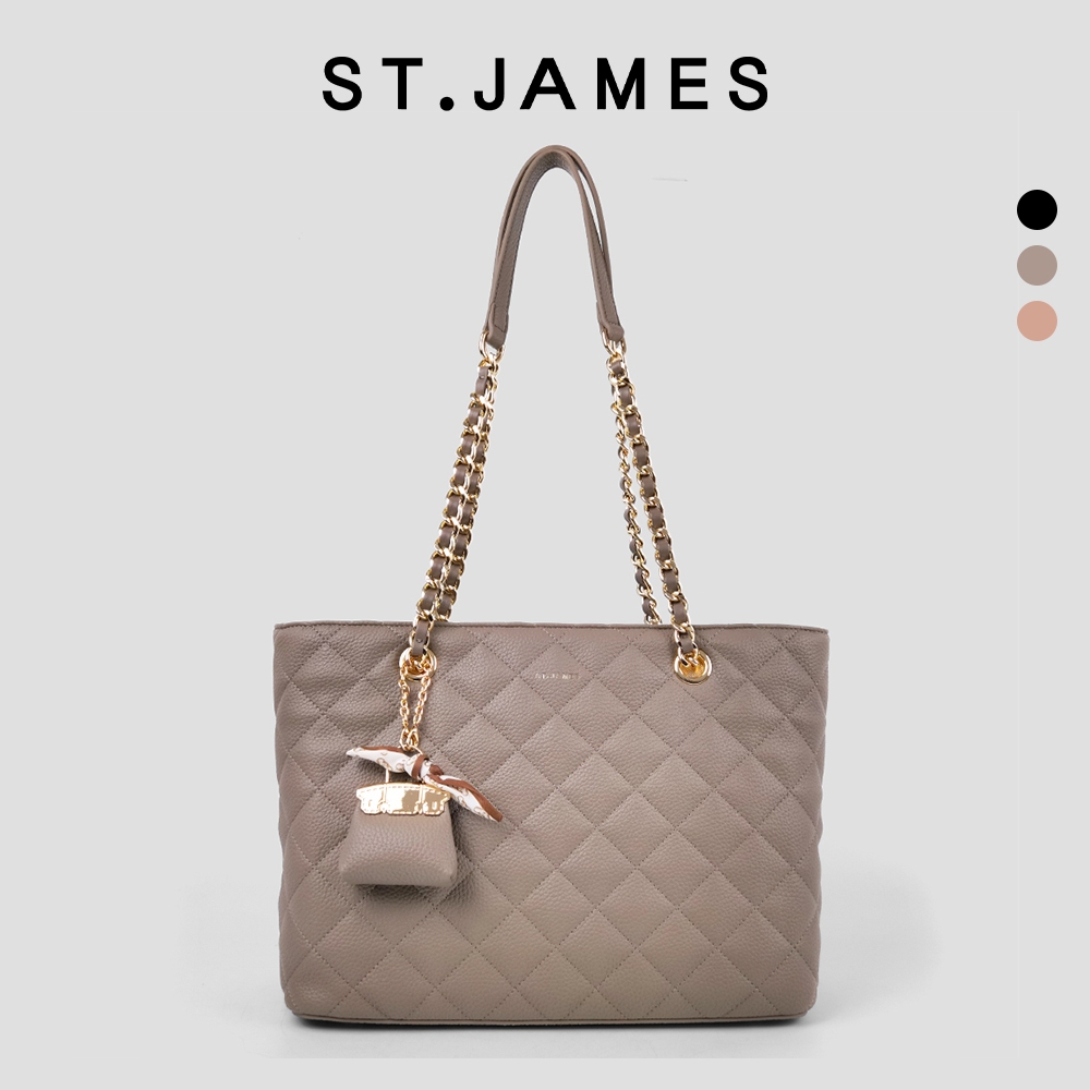 ST.JAMES กระเป๋าสะพายไหล่/กระเป๋าสะพายข้าง หนัง PU/Vegan รุ่น GISELE (มี 3 สี) l กระเป๋าแฟชั่น ผู้หญิง