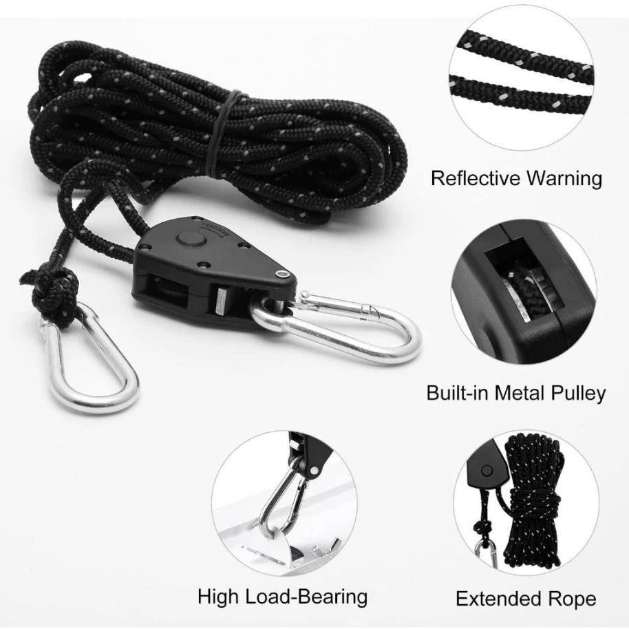 เชือกรอกปรับระดับได้ เชือกเต็นท์ เชือกรอกปรับระดับได้ 2m/4m/5m สําหรับตั้งแคมป์กลางแจ้ง รอกเชือก เชือกยก - รูปที่ 5