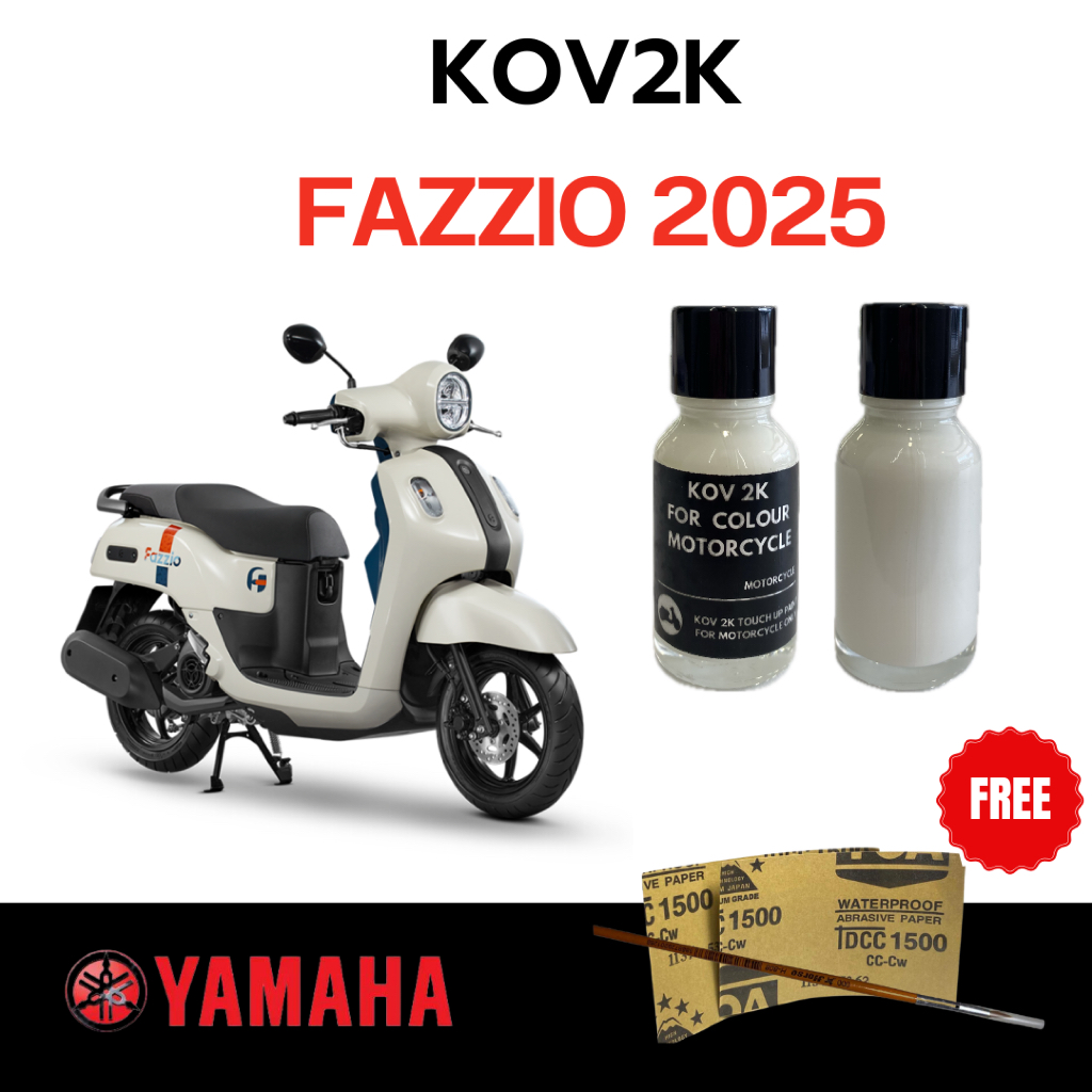 KOV 2K สีแต้มรถ FAZZIO  แถมพู่กัน + กระดาษทรายน้ำ 2 เบอร์