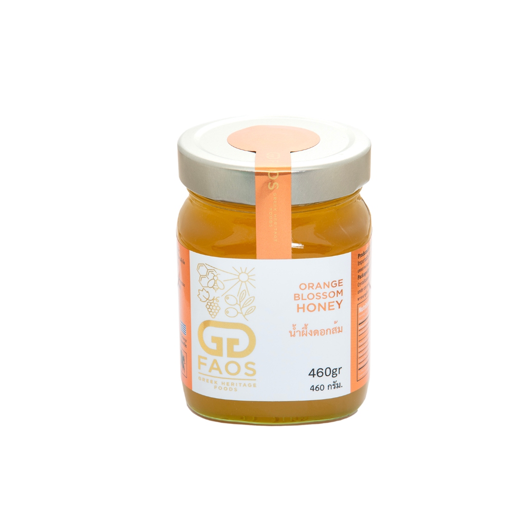 FAOS Greek Honey 100% PureOrange Blossom Honey Size 460gr น้ำผึ้งดอกส้ม 460 กรัม (ของแท้) นำเข้าจากกรีซ