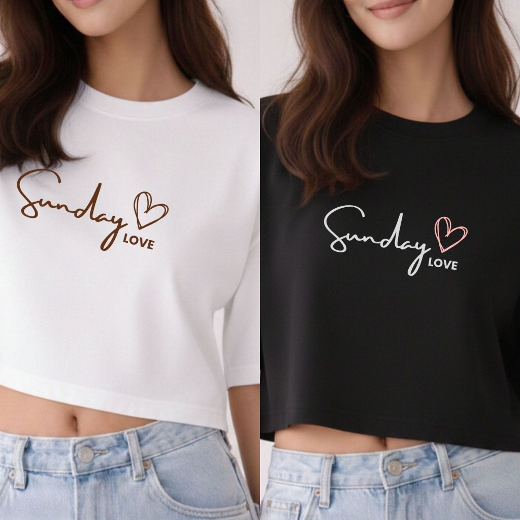 Sunday Outfits | Crop Top | SUNDAY LOVE  | ลายออกแบบเฉพาะของทางแบนด์  | S-XL