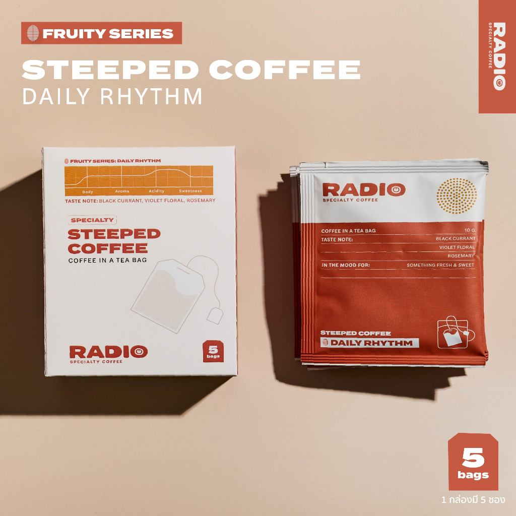 Daily Rhythm Steeped Coffee (กล่อง) | กาแฟ Specialty ในซองชา | RADIO Specialty Coffee