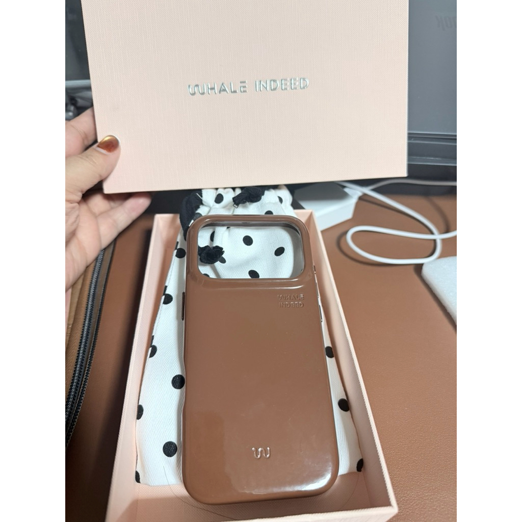 17 pro (เคส Hagen Case *แบบแม่เหล็ก*) Whale Indeed - วัสดุหนังแก้วเกรด Premium จับถนัดมือ แม่เหล็กแร