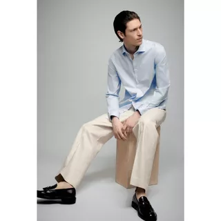 H&M(เอชแอนด์เอ็ม) เสื้อเชิ้ตผ้าคอตตอนแบบ Slim Fit ผู้ชาย 1297891_1