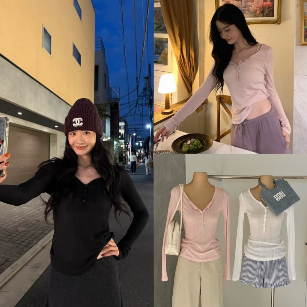 เสื้อแขนยาวกระดุมปลดได้รุ่น 8877 TAG WG.WE 🇰🇷