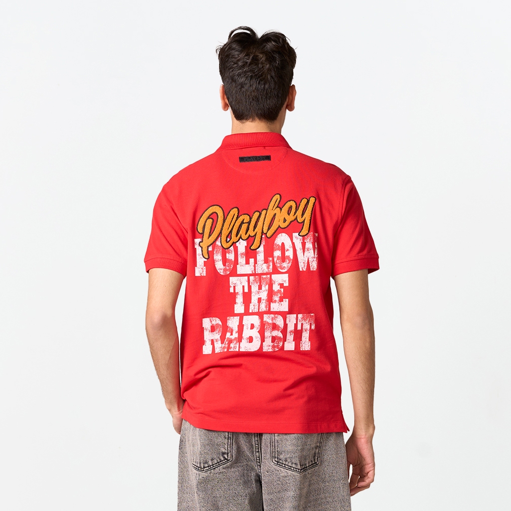 PLAYBOY B&WFEEL  เสื้อผ้าผู้ชาย/เสื้อ/เสื้อโปโลสีแดง รุ่น P1MT261TP025RE