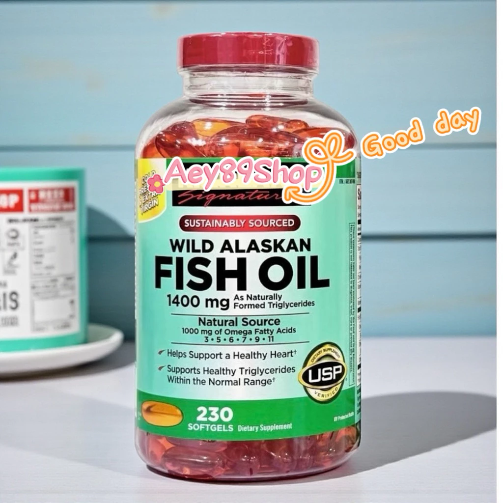 Wild Alaskan Fish Oil 1,400 mg. 230 softgels จากอเมริกาแท้100%