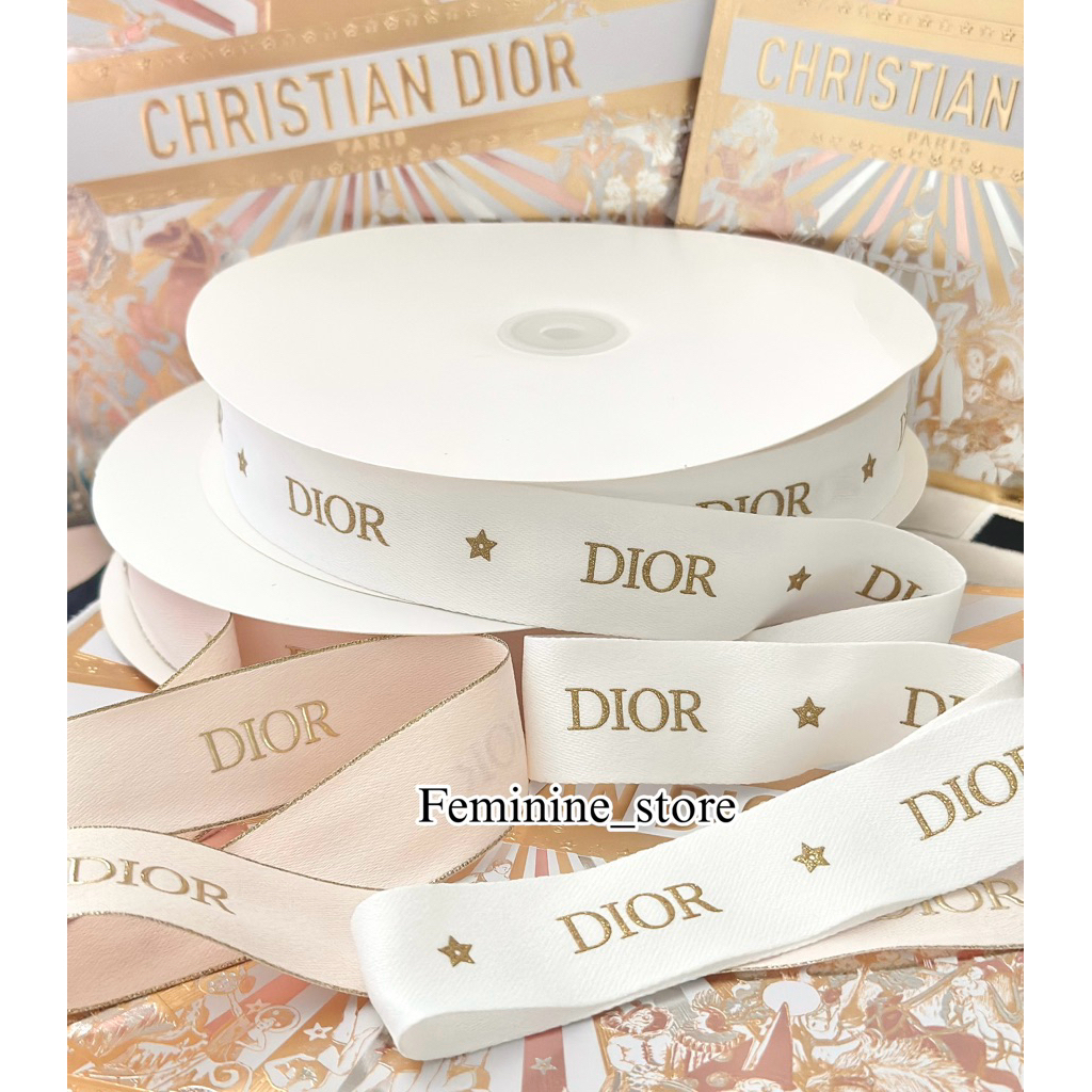 ✨ลายลิมิเต็ด✨ริบบิ้น DIOR ของแท้ กว้าง 3.0 cm Holiday Collection 2025