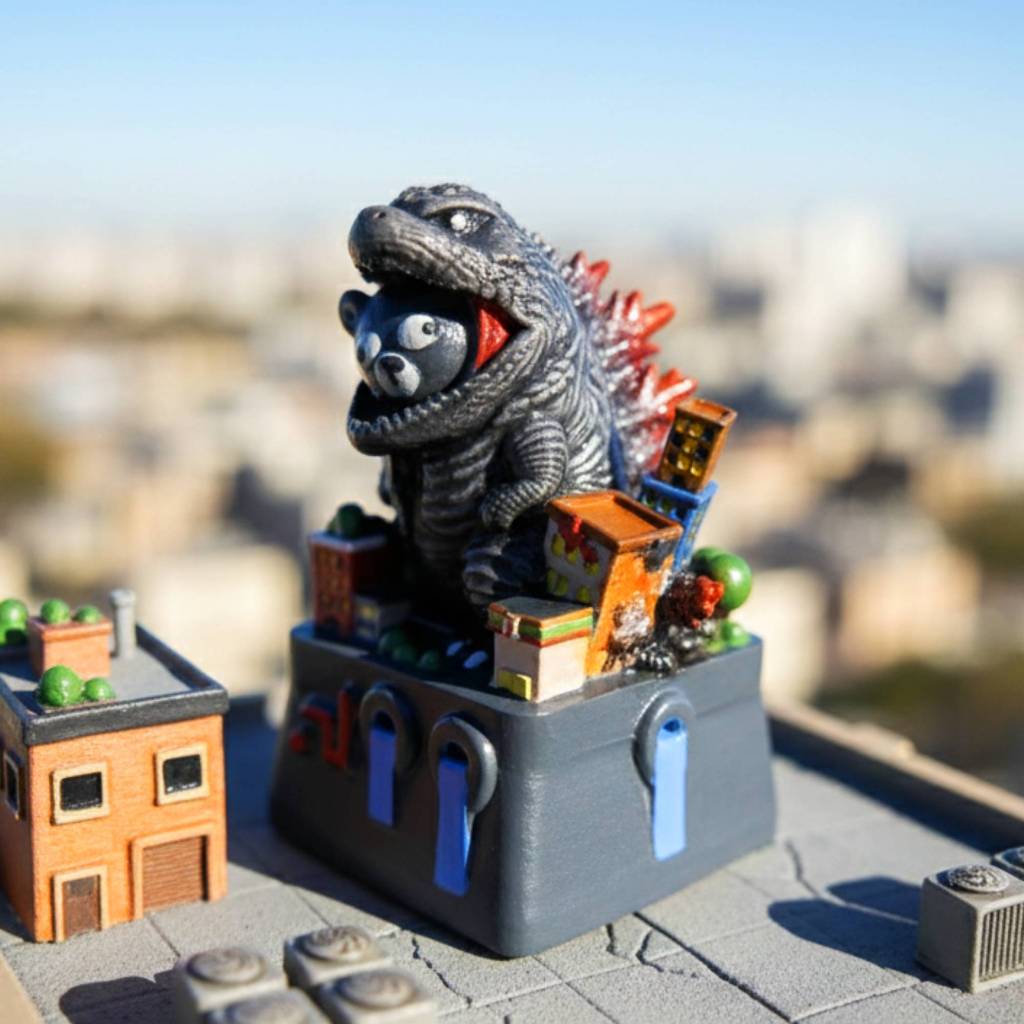 Artisan Keycaps คีย์แคปหมีดำถล่มเมือง (Godzilla Bear) (Pre-order)