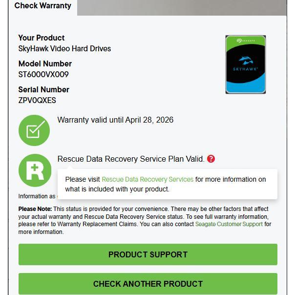 Seagate SkyHawk 6TB (ST6000VX009) ของใหม่แกะกล่อง (สินค้าเคลม เพิ่งมาจาก Seagate) ประกันศูนย์ Seagat
