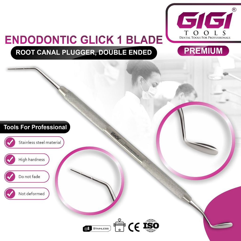 GIGI Tools เครื่องมืออุดคลองรากฟัน GLICK No.1 (Blade & Plugger) สแตนเลสเกรดการแพทย์ มาตรฐาน CE