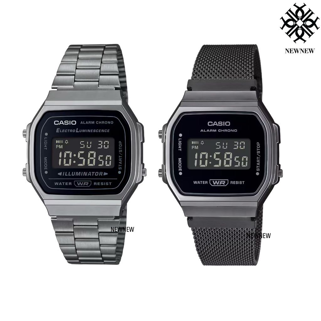 NEW CASIO VINTAGE BLACK SERIES ของแท้ประกันศูนย์ 1ปี A168WEMB-1B A168WGG-1B ของแท้ประกันศูนย์ 1ปี