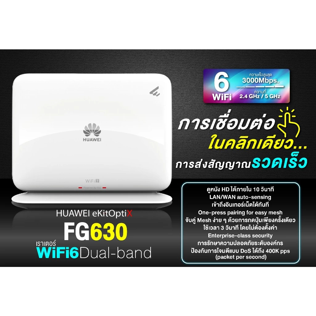 Huawei eKit FG630 AX3000 Wireless Dual-Band mesh wifi 6 ใช้ขยายสัญญาณ เร็ว แรง เสถียร