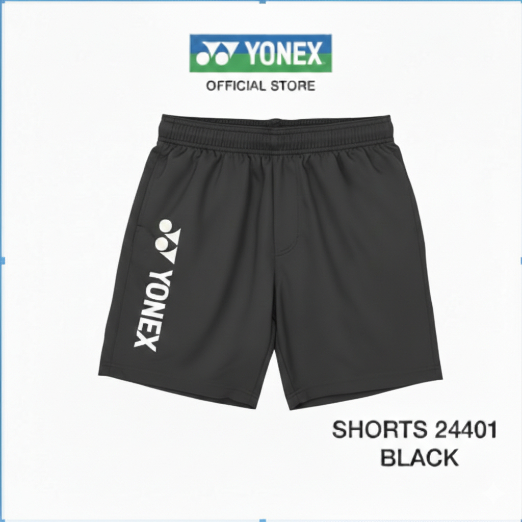 YONEX SHORTS 24401 กางเกงขาสั้น ผ้าโพลีเอสเตอร์ เนื้อสัมผัสนุ่มสบาย แห้งไว พร้อมเชือกผูก เหมาะสำหรับทั้งใส่ออกกำลังกาย