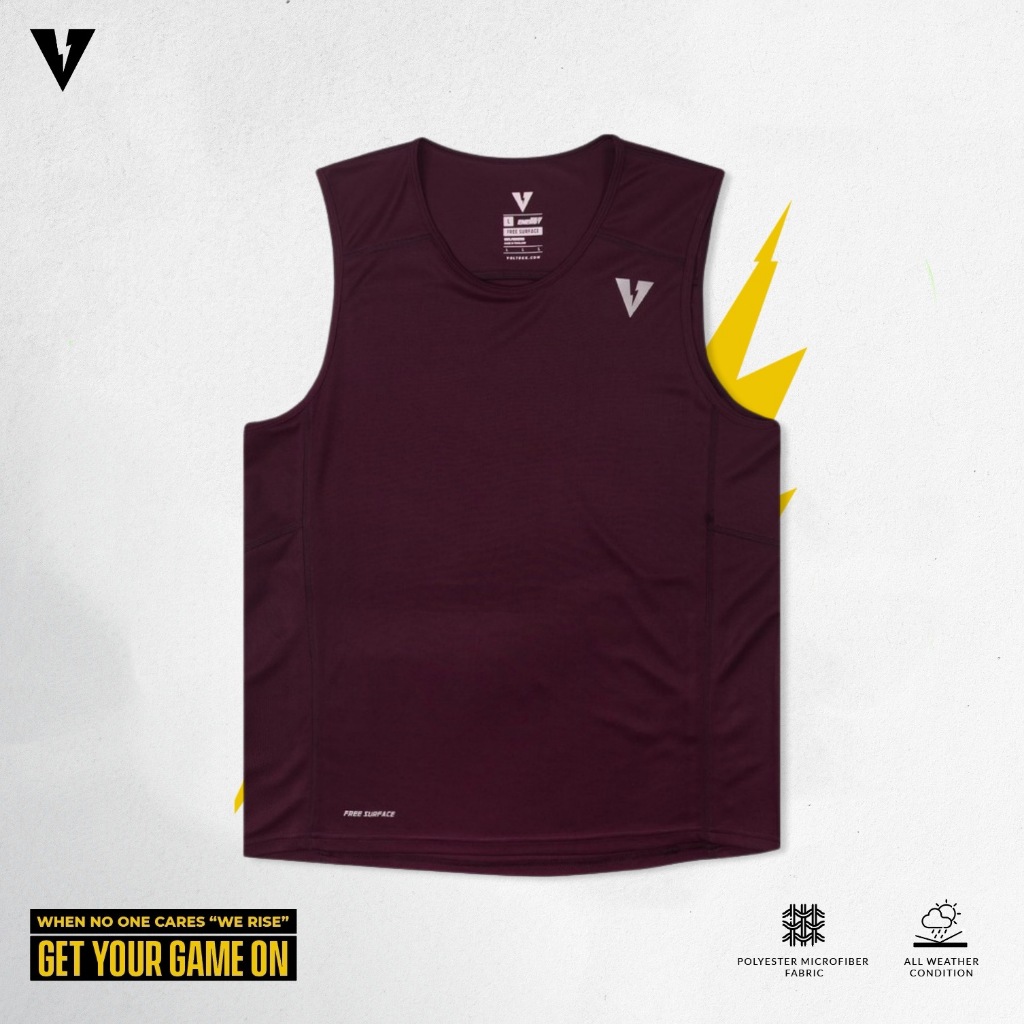 VOLT  เสื้อออกกำลังกาย ACCE 002 SLEEVELESS-TRAINING- ผ้าเบา แห้งไว แขนกุด-สีดำ (Training Top)