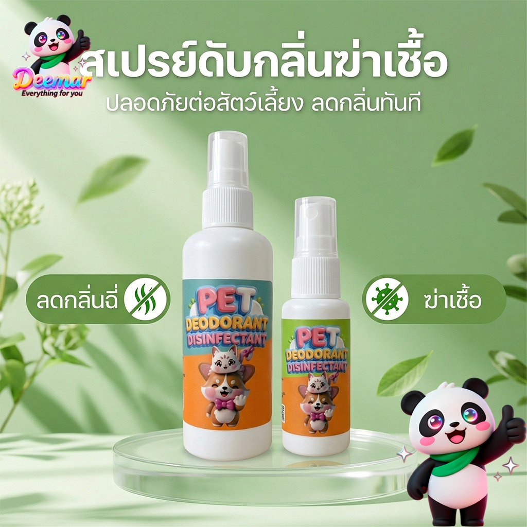 Deemar  สเปรย์กำจัดกลิ่นสำหรับสัตว์เลี้ยงโดยเฉพาะ กำจัดกลิ่นตัว ขนาดพกพา  DEODORIZING2