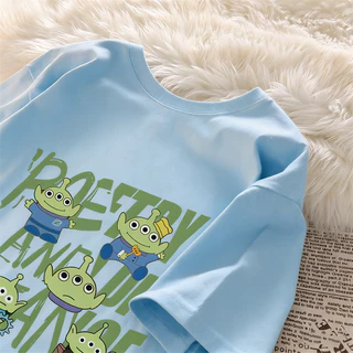 🚚【จัดส่งจากไทย】เสื้อยืดแขนสั้นพิมพ์ลายการ์ตูนน่ารัก คอกลม ผ้าหนา ไซส์ใหญ่