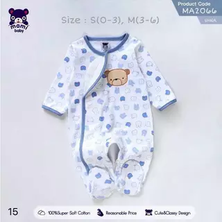 Mami baby ชุดรอมเปอร์คลุมเท้าแขนนยาว ผ้าดูด size 0-3M, 3-6M