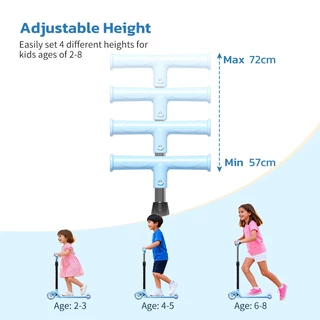 Disney สกู๊ตเตอร์เด็ก ล้อไฟ LED 3 ล้อ พับเก็บได้ ปรับระดับความสูงได้ เล่นสนุกปลอดภัยสำหรับเด็ก Kids Scooter