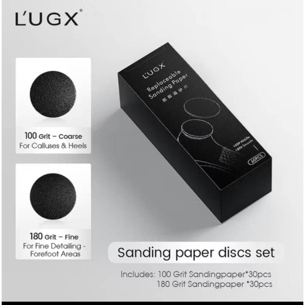 แผ่นเจียขัดส้นเท้า L'UGX Replaceable Sanding Paper refill กระดาษทราย 2 ความหยาบ 100+180 LUGX