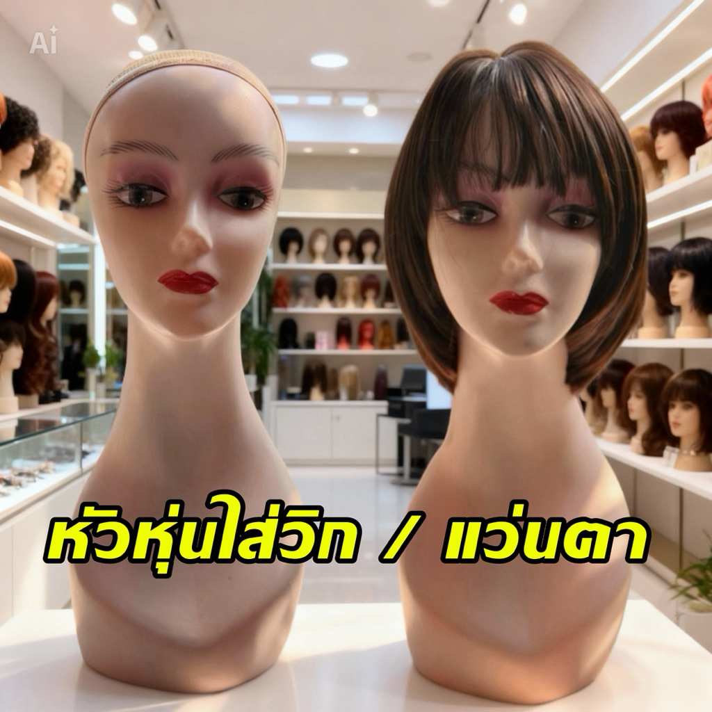 หัวหุ่นใส่วิกผม หัวหุ่นจำลอง สูง43cm ที่วางวิกผม หุ่นใส่วิกผม