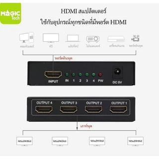 กล่องแยกจอ HDMI Splitter 1:4 (4K) MAGICTECH