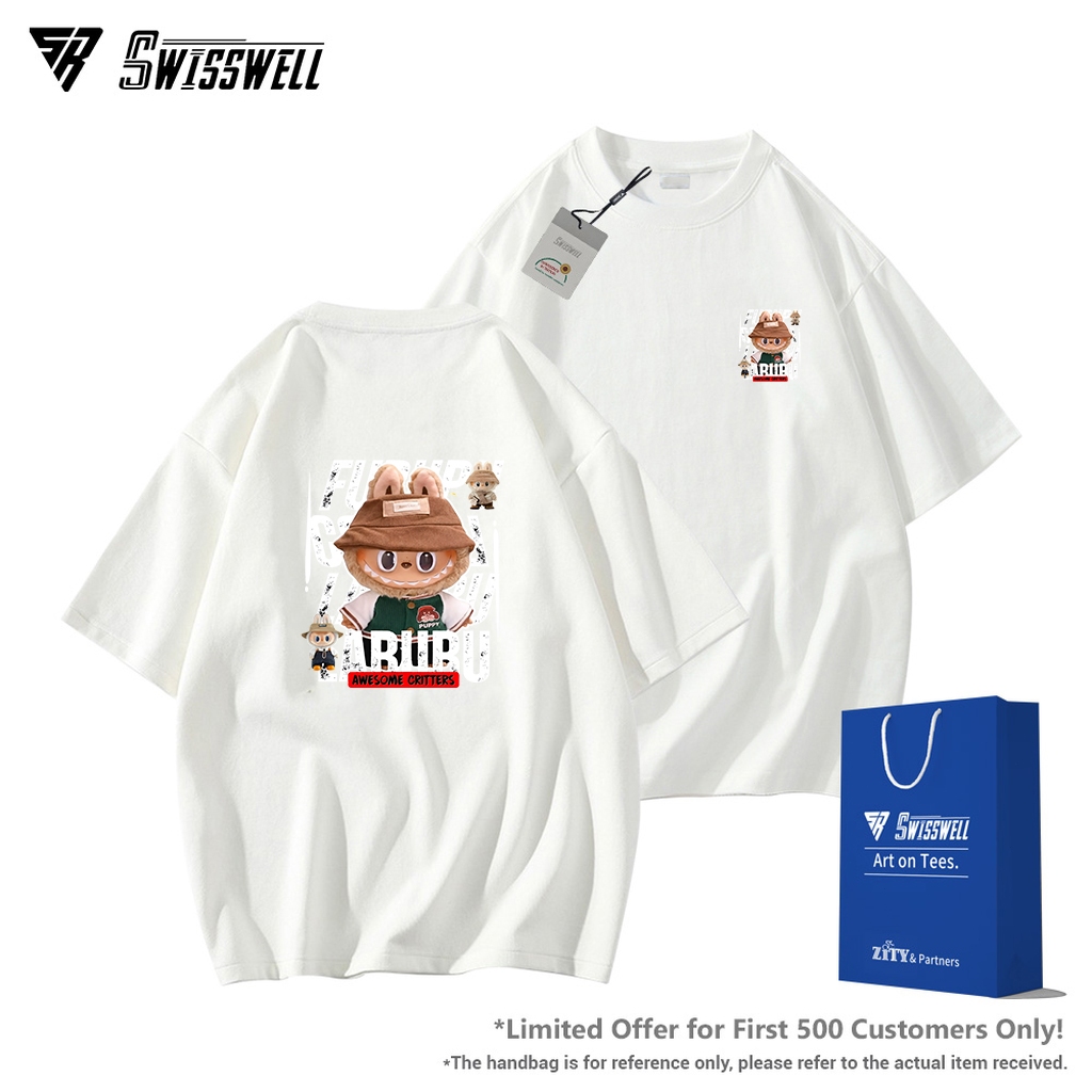 💥SwissWell 💥 รูปภาพ oversize T-shirt men เสื้อยืดแท้เสื้อท่อนบนชุดทำงานคอกลมส่สบาย LAFUFU พร้อม COD
