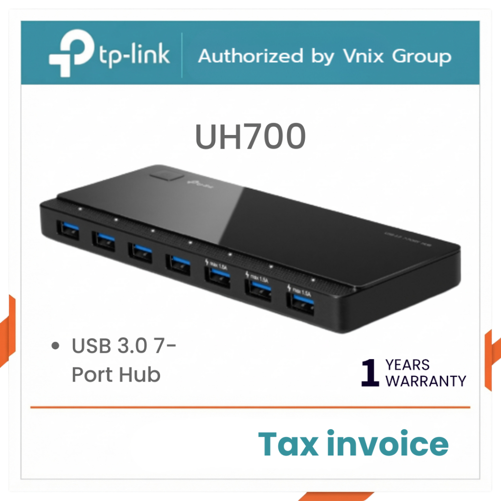 TP-LINK UH700 USB 3.0 7-Port Hub By Vnix Group