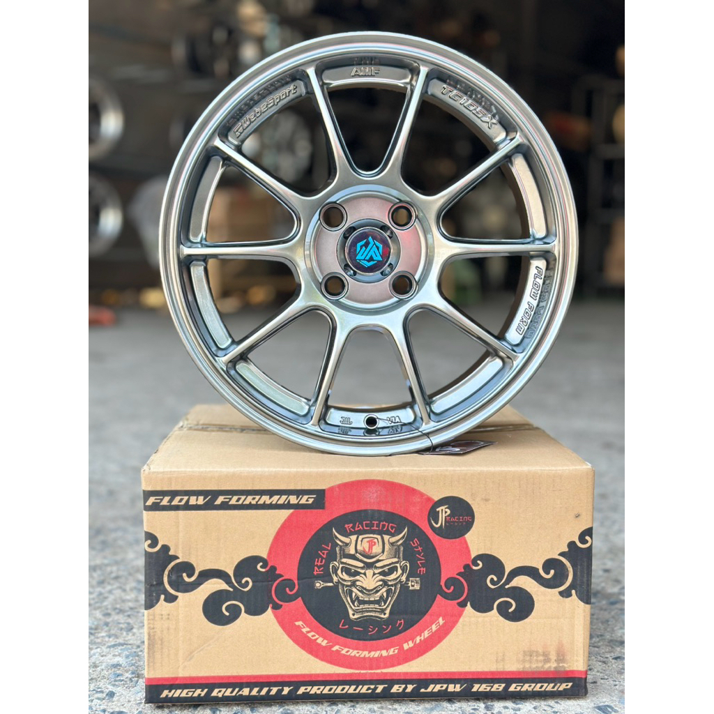 JP TC105x ขอบ 15” สี hyper Black 4รูx100 กว้าง 7” offset 35 (1ชุด=4วง) แถมฟรีจุ๊บยาง