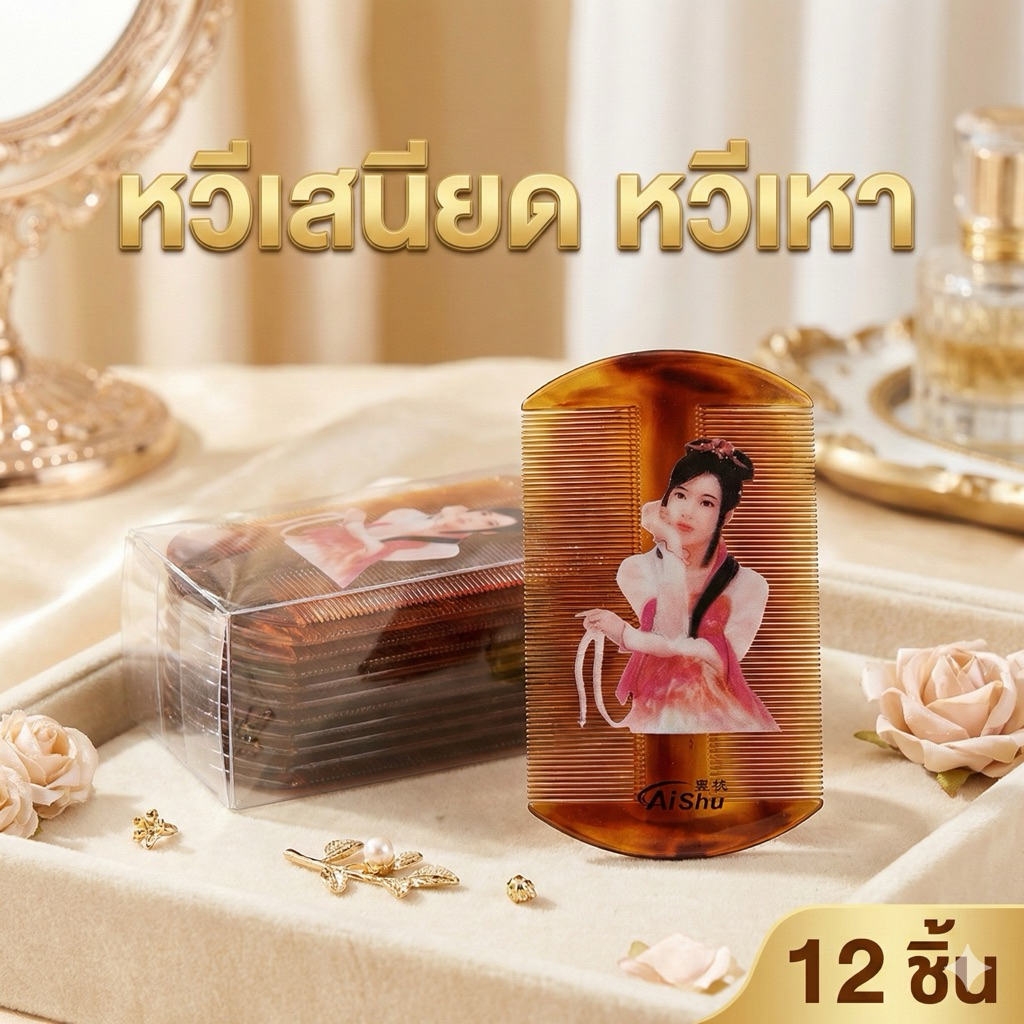 🌷ยกโหล🌷 หวีเสนียด หวีเหา 12 ชิ้นราคาส่ง Z0047