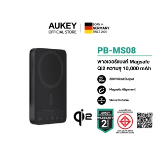 AUKEY Magnetic Wireless Power Bank Qi2 PB-MS Series พาวเวอร์แบงค์ ชาร์จไร้สาย 15W USB-C PD 20W/30W