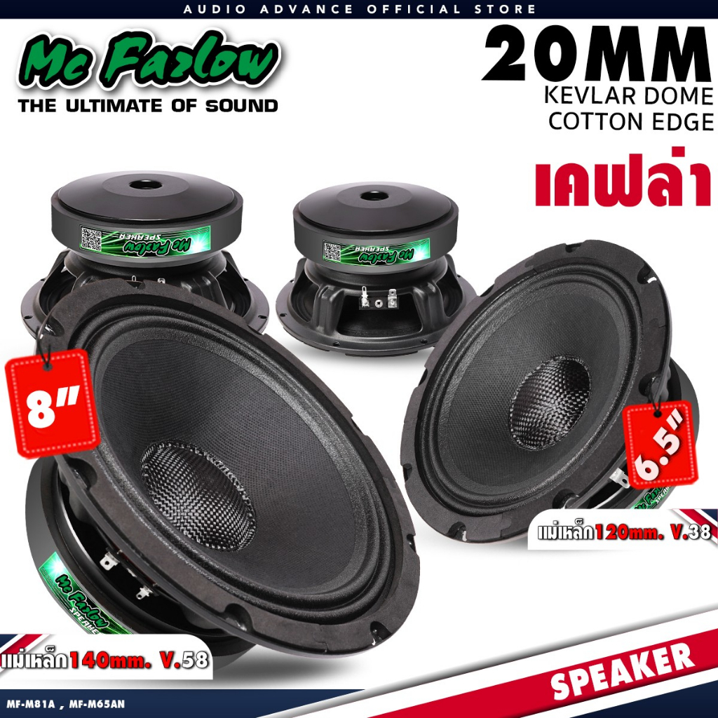ลำโพงเสียงกลาง 6.5นิ้ว เสียงกลางพุ่งๆ 6 5 นิ้ว 8นิ้ว เสียงกลางคมชัด 4โอห์ม แม่เหล็ก 140mm. หนา 20mm. NG-M65AN NG-M81A